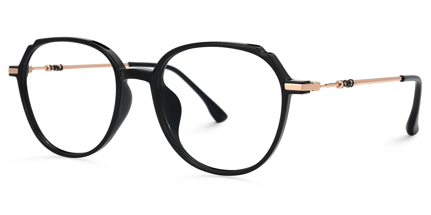 Mikaili Schwarz Rund Brille1