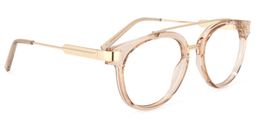 Rebekah Beige-Gold Pilot Brille2