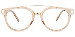 Rebekah Beige-Gold Pilot Brille0