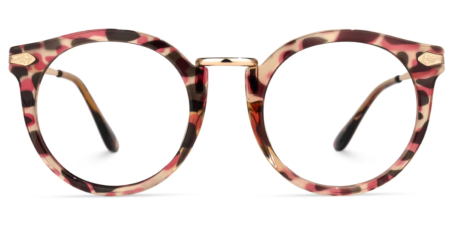 Donald Rot-Tortoise Rund Brille0