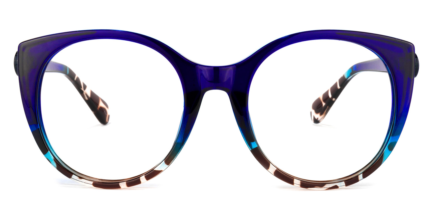 Tiesha Blau Kristall Cateye Brille0