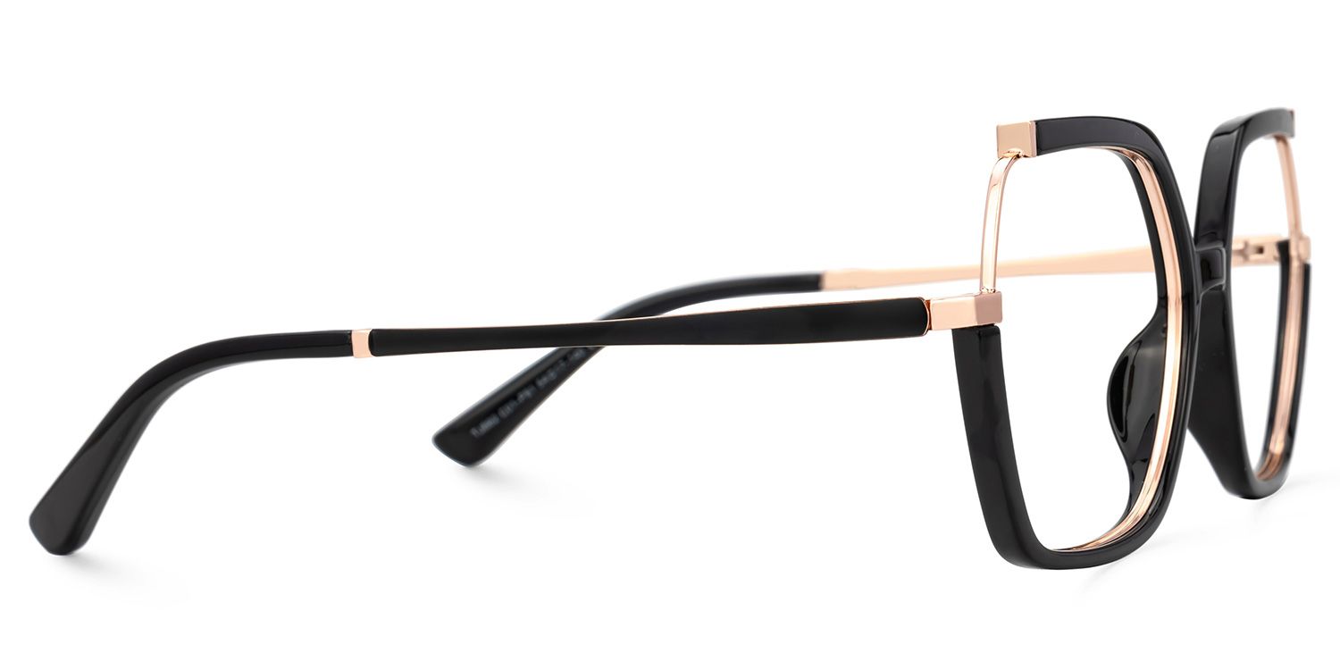 Yulisa Schwarz Quadratisch Brille2