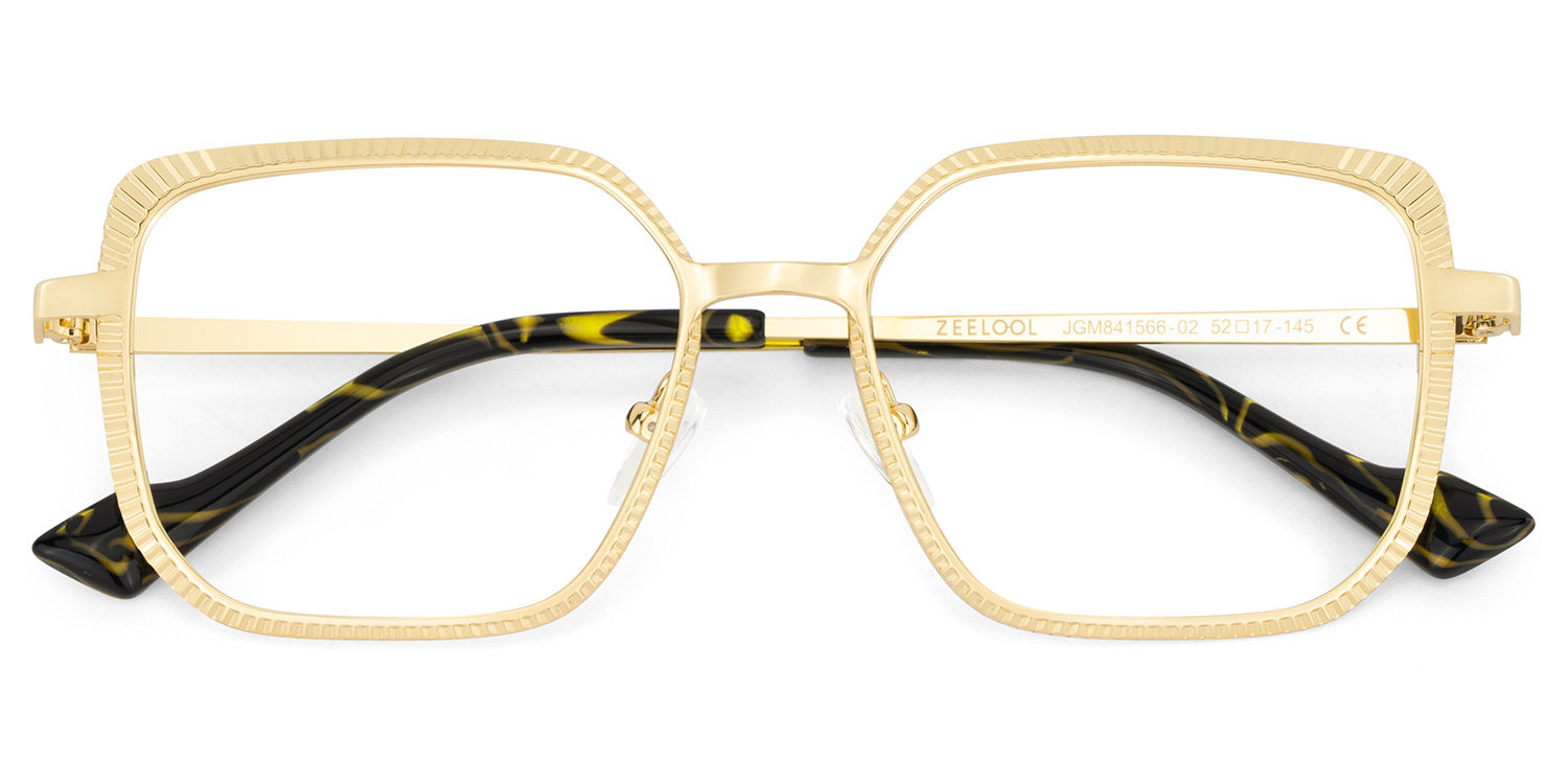 Maverick Gold Quadratisch Metall Brille3