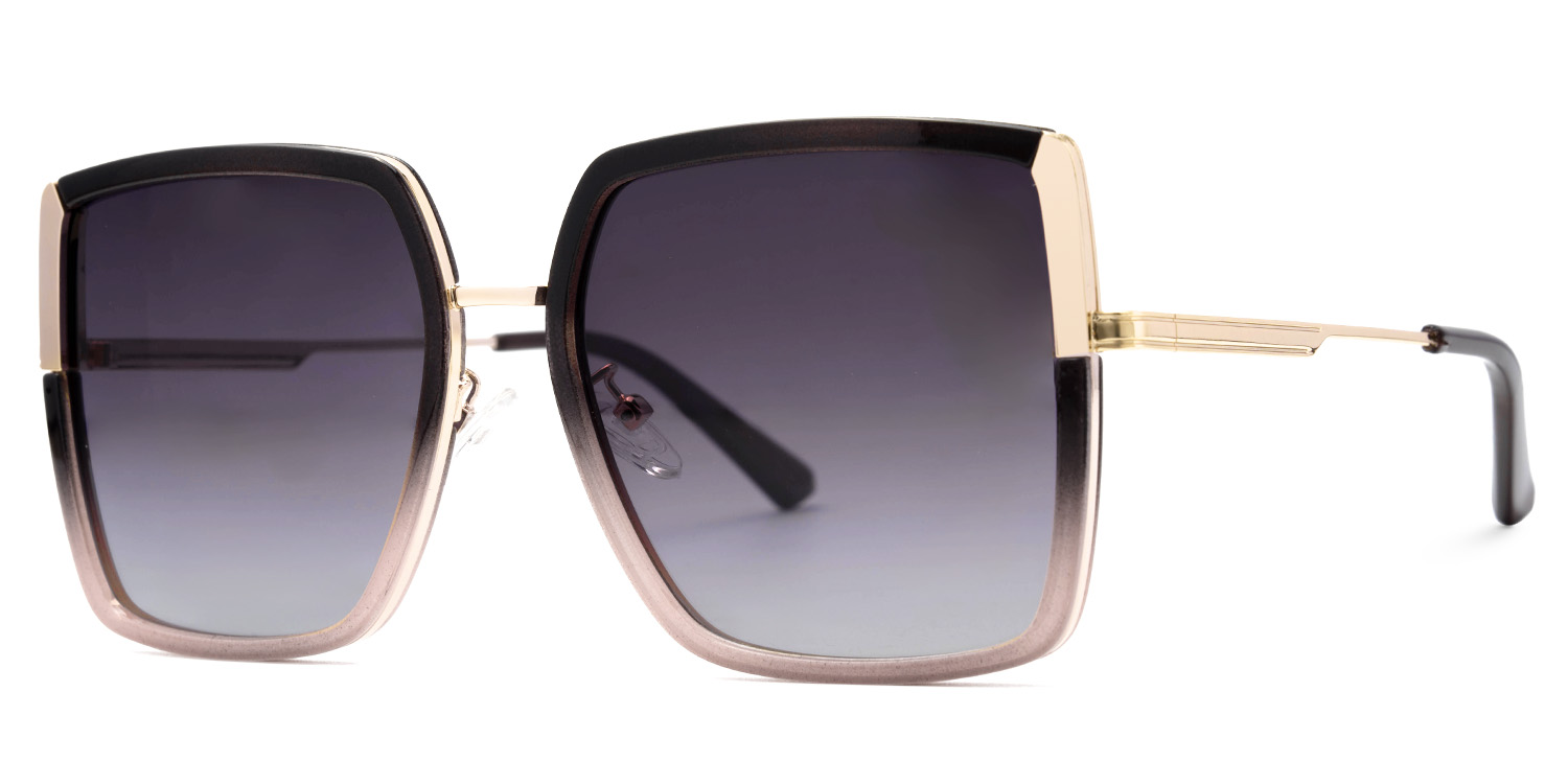 Kelly Schwarz-Rosa Quadratisch Sonnenbrille1