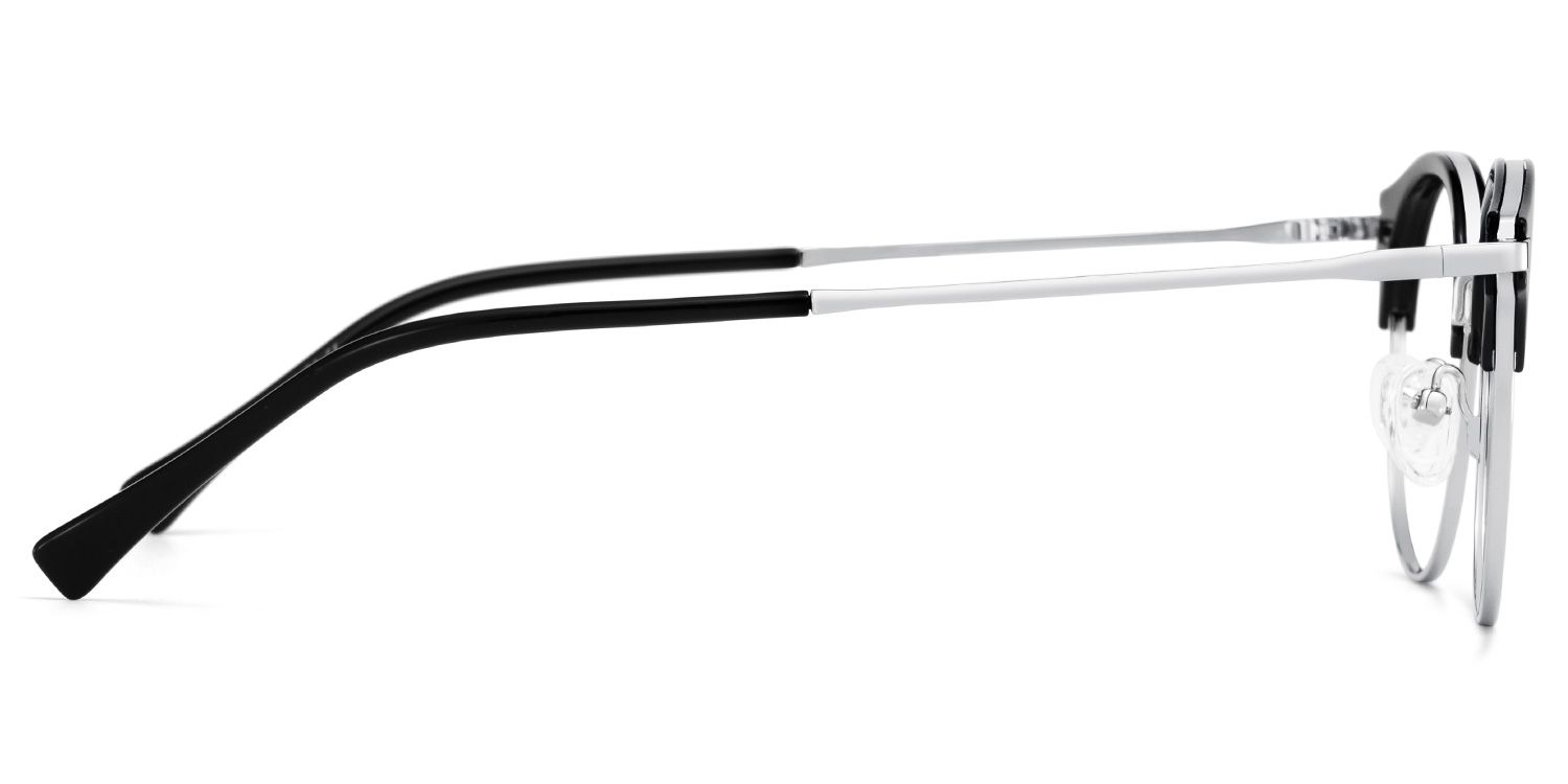 Elke Silber Browline Gemischte-Materialien Brille3