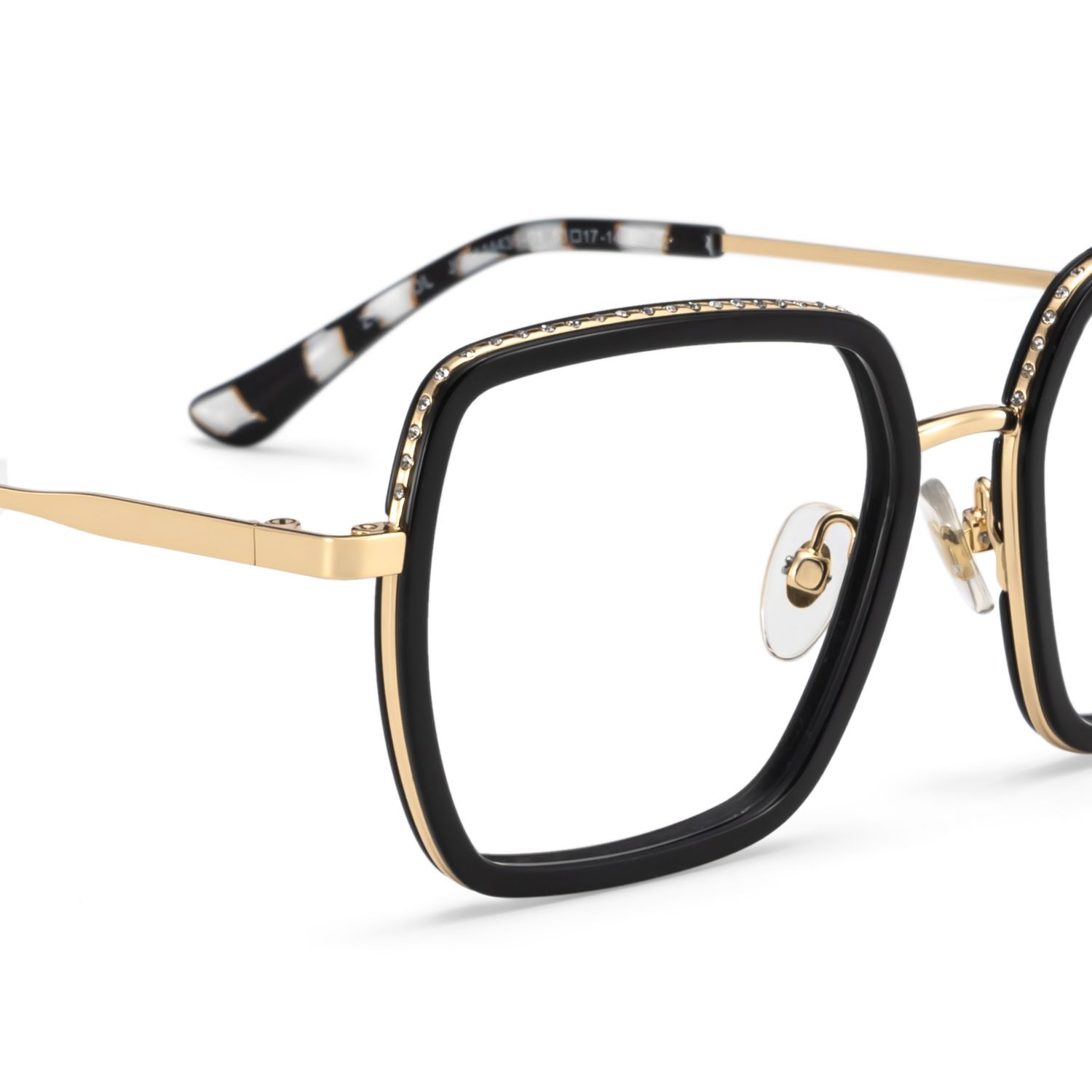 Fiona Schwarz Quadratisch Gemischte-Materialien Brille6