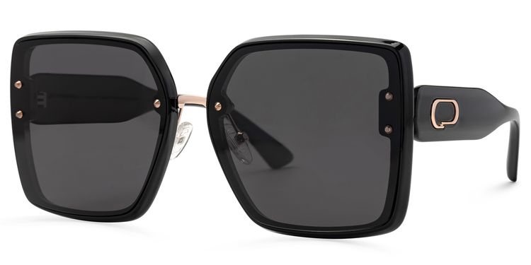 Rina Schwarz Quadratisch Sonnenbrille
