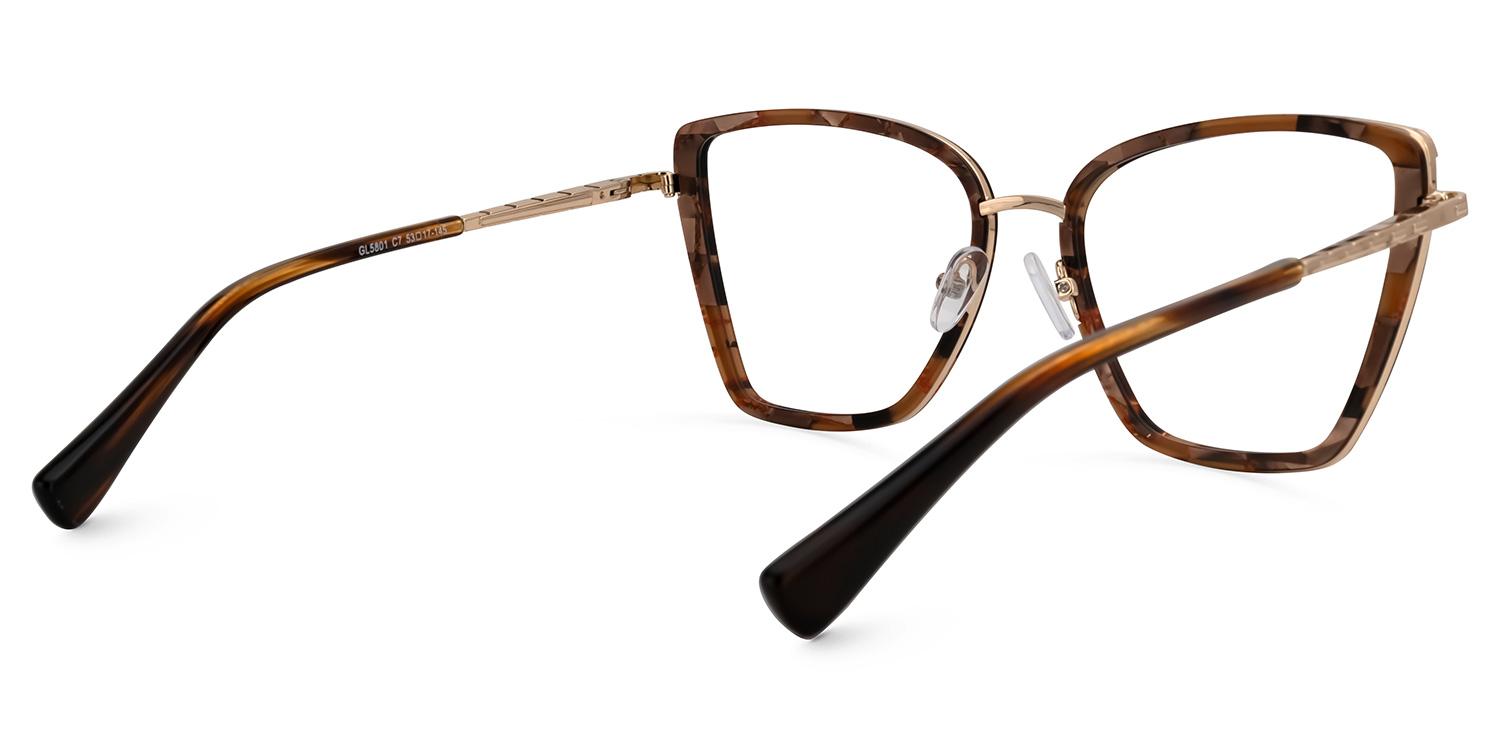 Asser Blumendruck-Braun Cateye Brille2