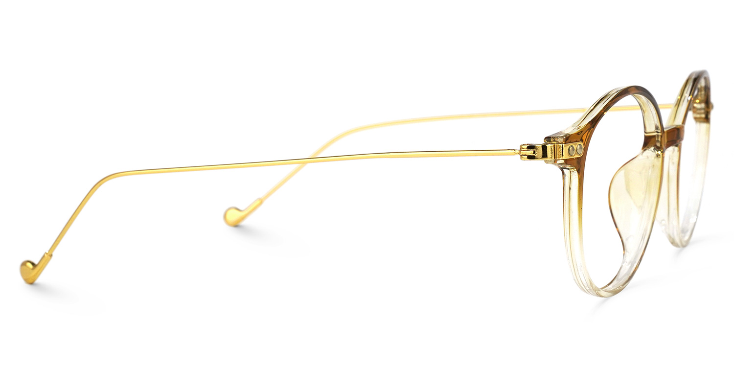 Malvina Dunkelgelb Rund Brille3