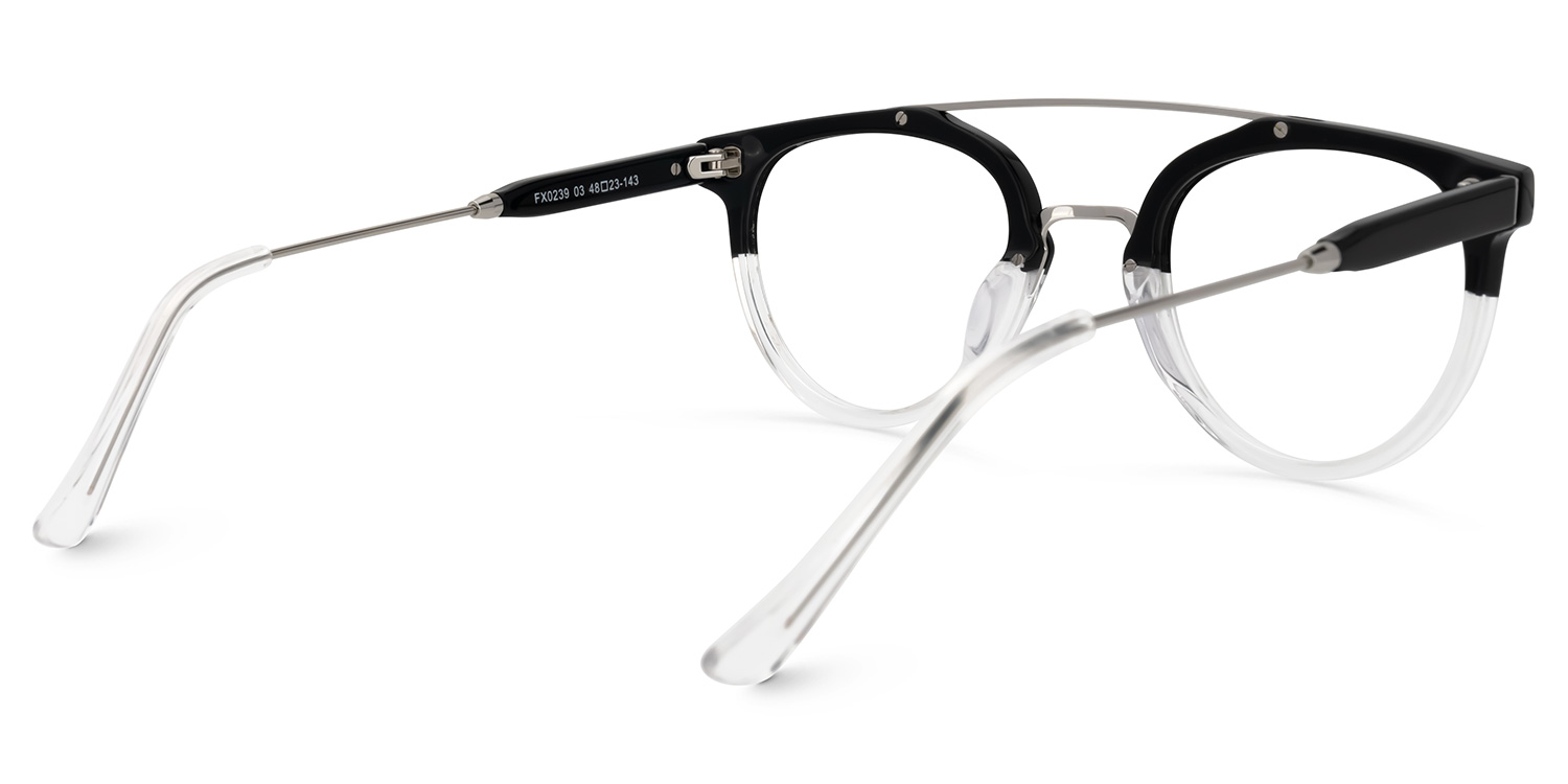Waston Schwarz-Weiß Pilot Brille3