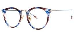 Qahira Blaue Tortoise Runde Brille1