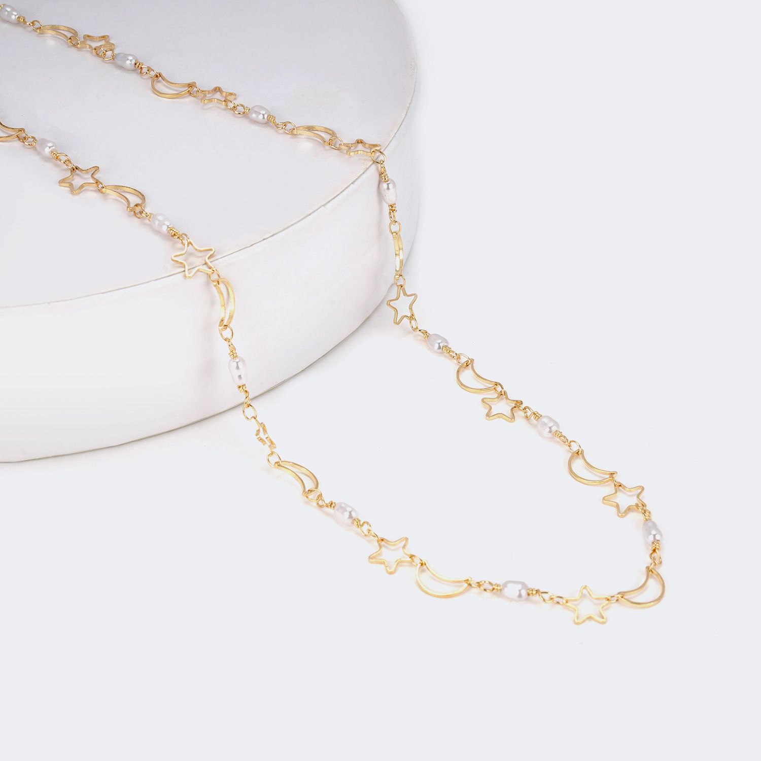 Pallu Gold Stern-Mond Brillenkette2