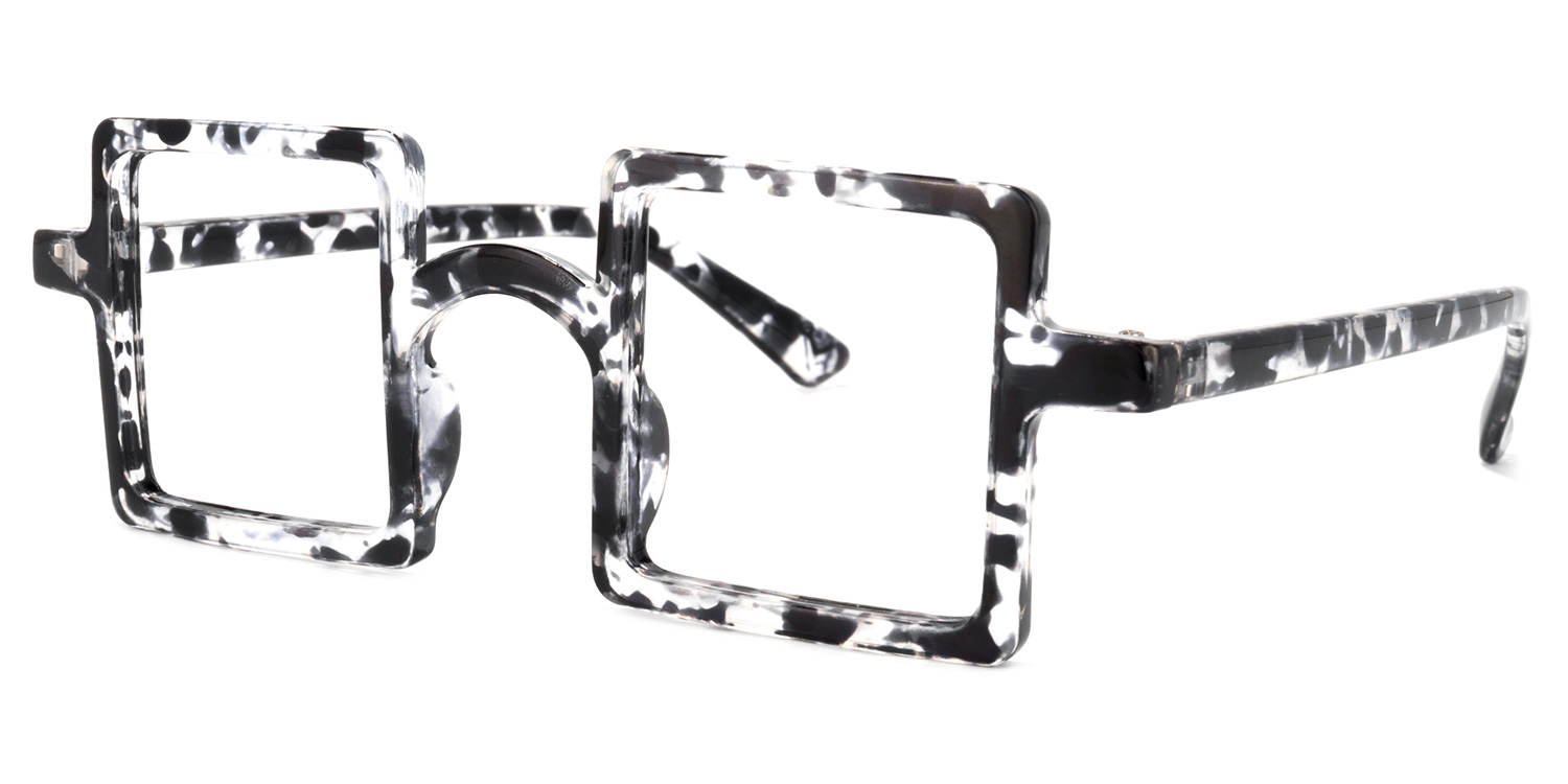 Clare Schwarz Kristall Rechteckige Brille1