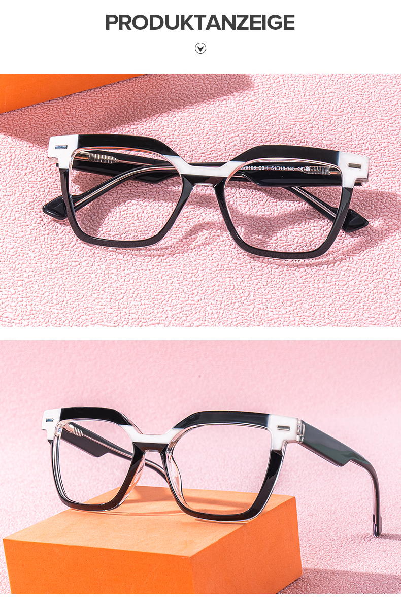 Nidia Schwarz-Weiß Quadratisch Brille