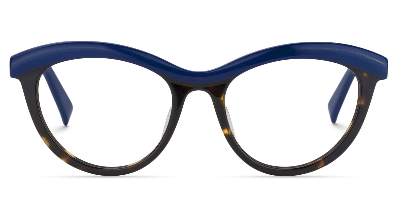 Sean Schwarz-Blau Cateye Brille0
