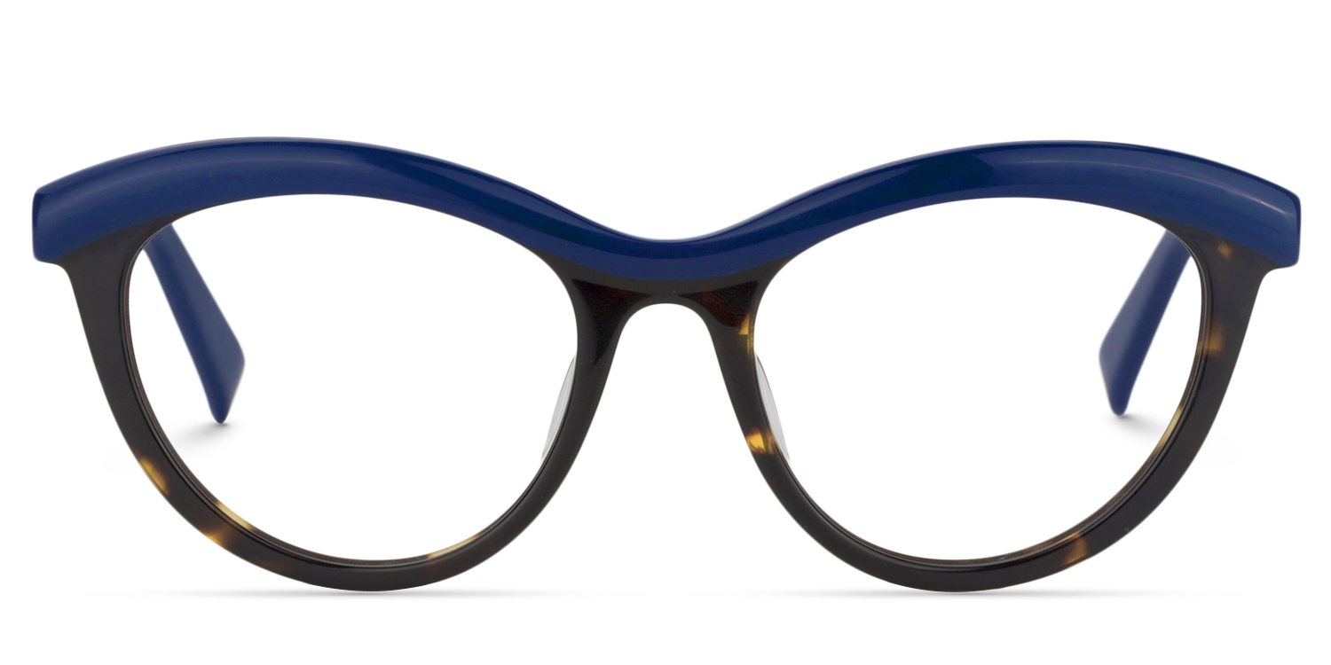 Sean Schwarz-Blau Cateye Brille0