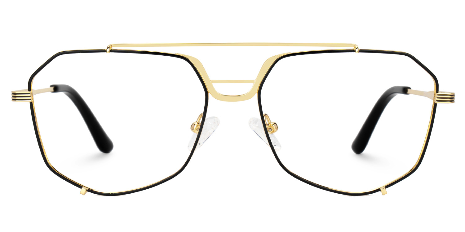 Beethoven Schwarz-Gold Pilot Brille0
