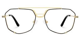 Beethoven Schwarz-Gold Pilot Brille0