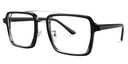 Nellie Schwarz Silber Pilot Brille2