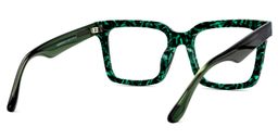 Babara Blumenmuster-Grün Quadratisch Brille2