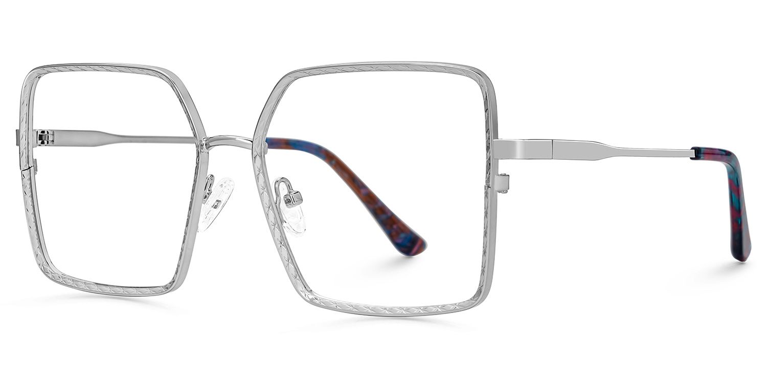 Thalia Silber Quadratisch Metall Brille1