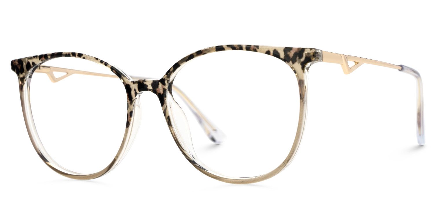 Babbage Braun-Leo Rund Gemischte-Materialien Brille2
