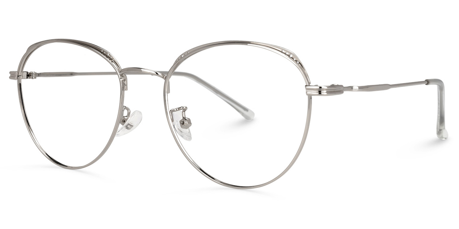 Madge Silber Rund Brille1