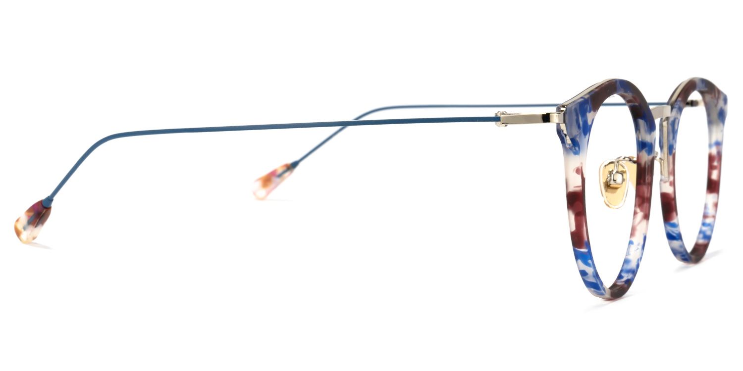 Qahira Blaue Tortoise Runde Brille2