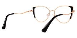 Raia Schwarz-Gold Cateye Brille4