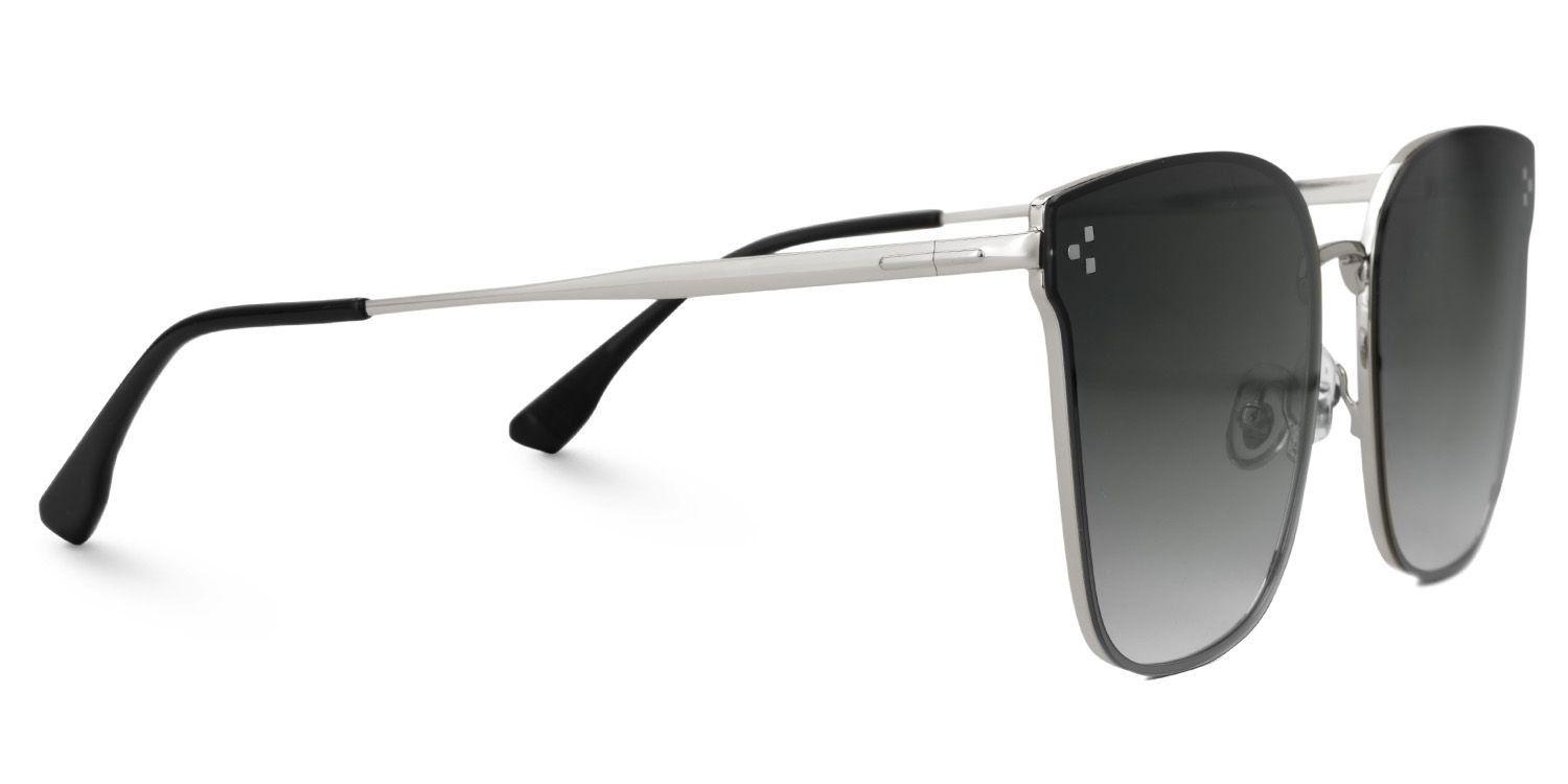 Chloe Silber Quadratisch Metall Sonnenbrille3