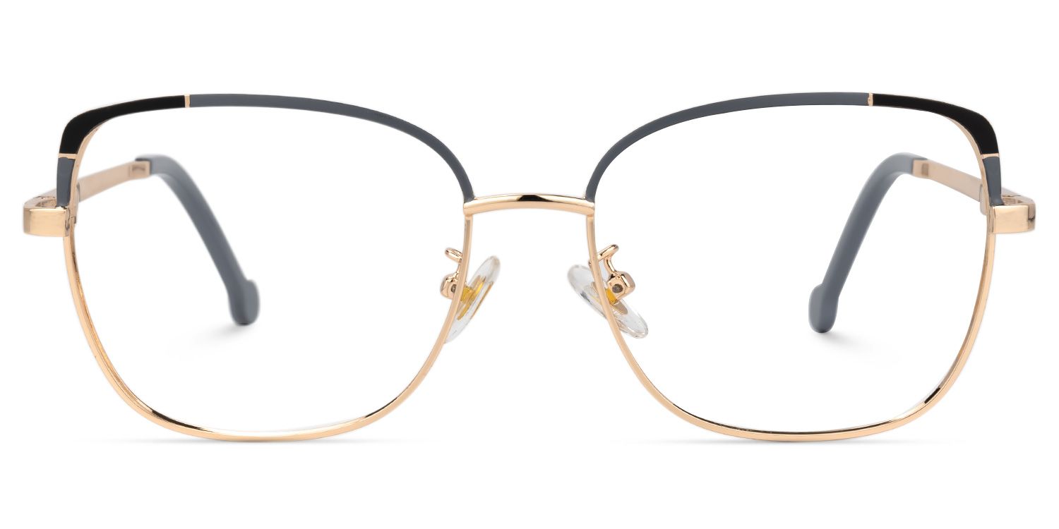 Felicity Gold-Grau Rechteckig Brille0