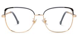 Felicity Gold-Grau Rechteckig Brille0