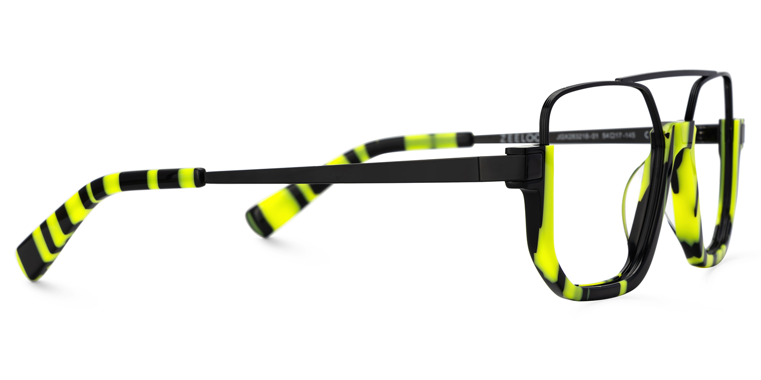 Oromiya Schwarz-Grün Pilot Gemischte-Materialien Brille3