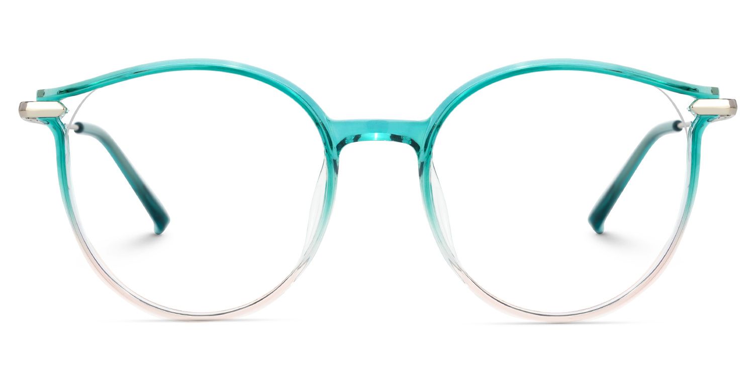 Yadejah Grün-Rosa Klar Cateye Brille0