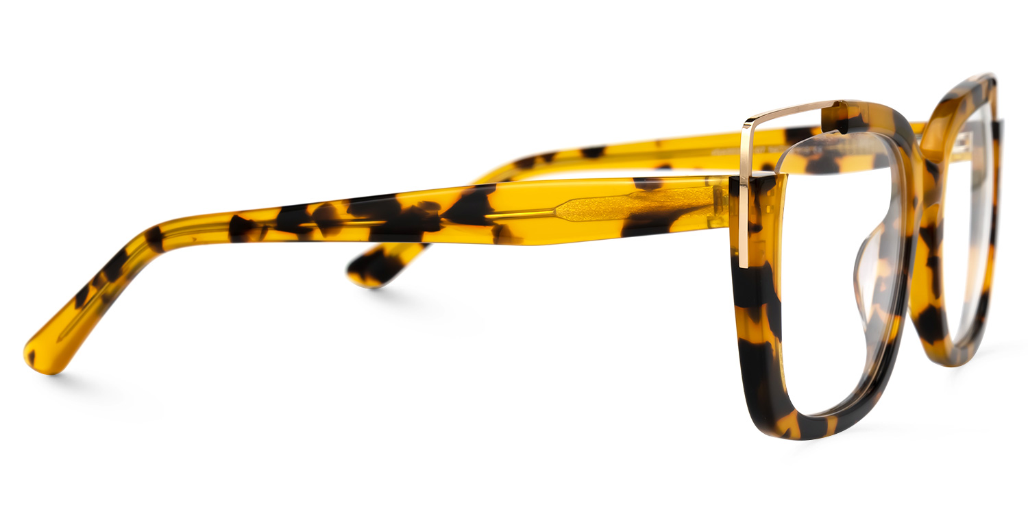 Dortch Gelb-Tortoise Quadratisch Brille3