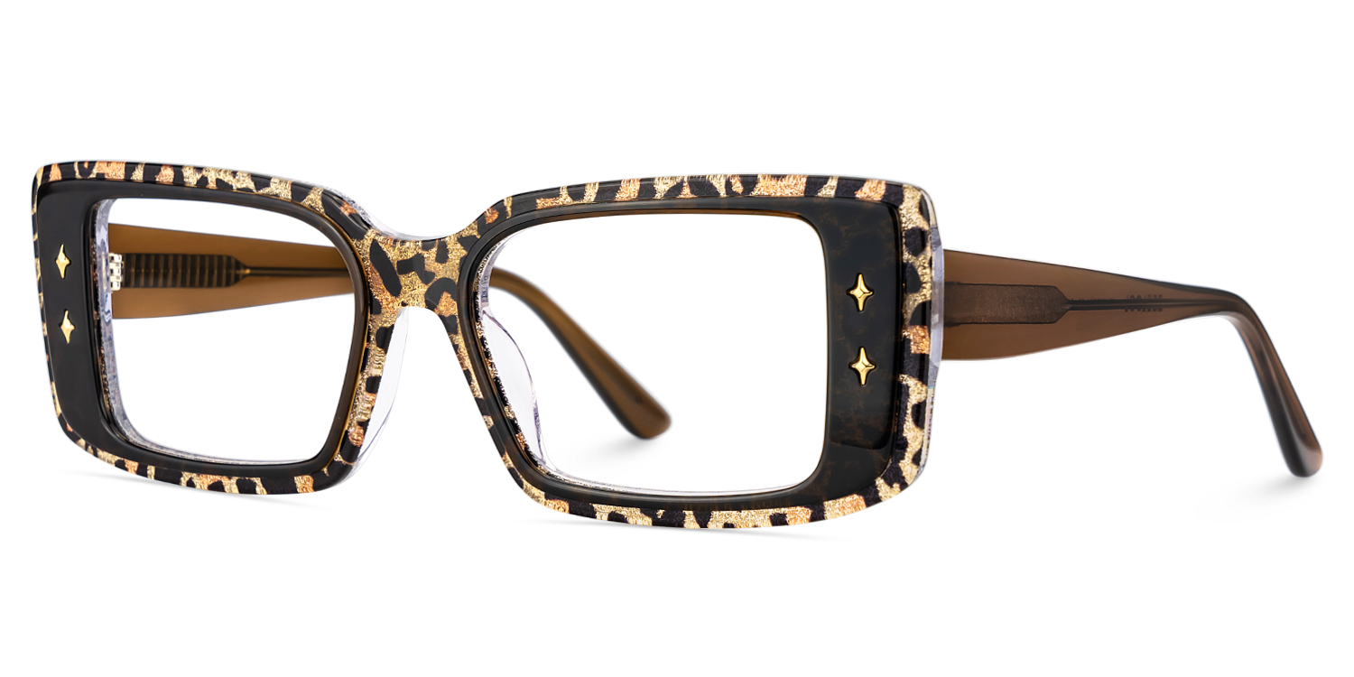 Gleam Leo Rechteckig Acetat Brille2