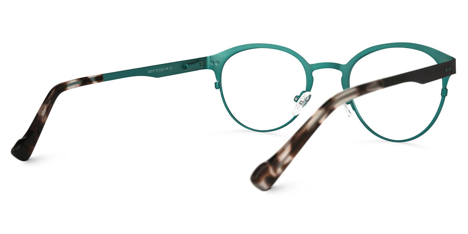 Aimee Grün-Schwarz Rund Brille2