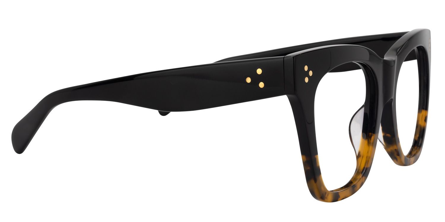 Tandy Tortoise Schwarz Rechteckige Brille3