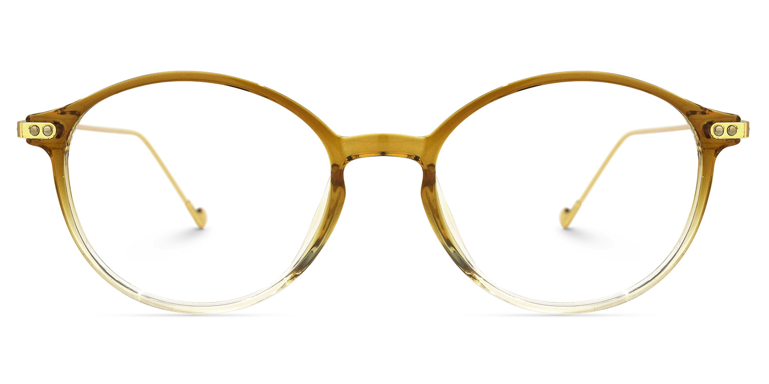 Malvina Dunkelgelb Rund Brille0