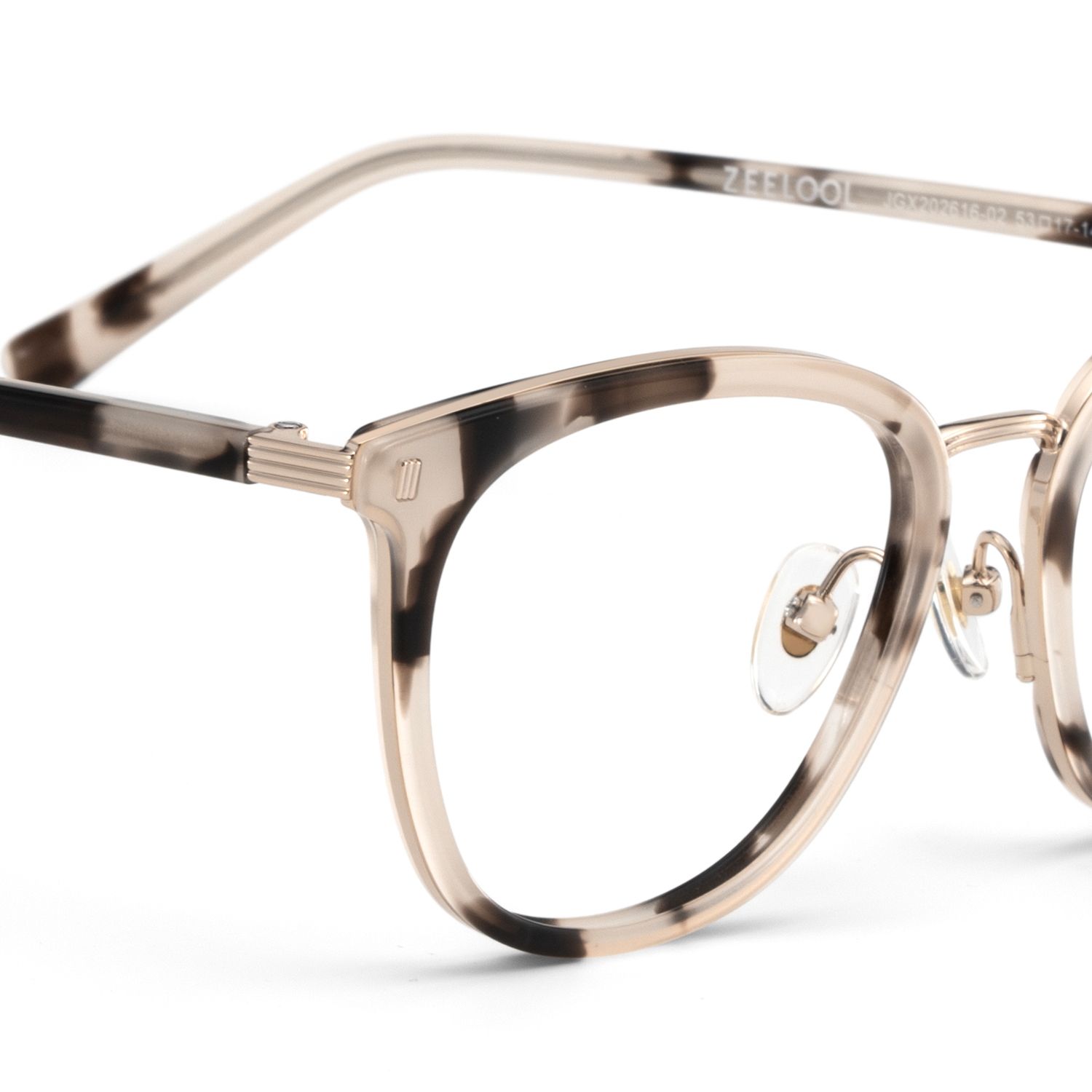 Caden Tortoise Rund Gemischte-Materialien Brille4
