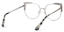 Wallice Silber Cateye Brille2