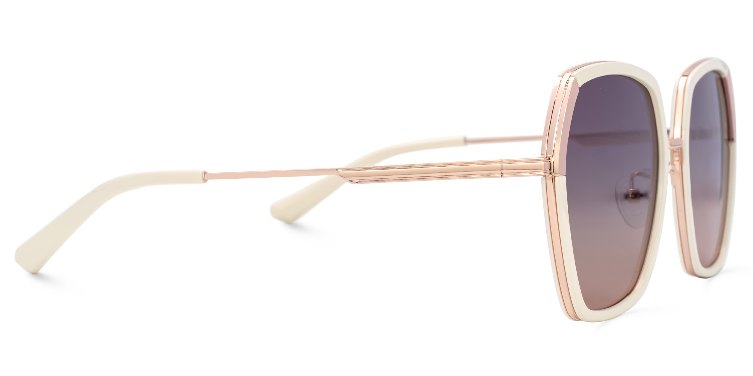 Zula Weiß Geometrisch Sonnenbrille3