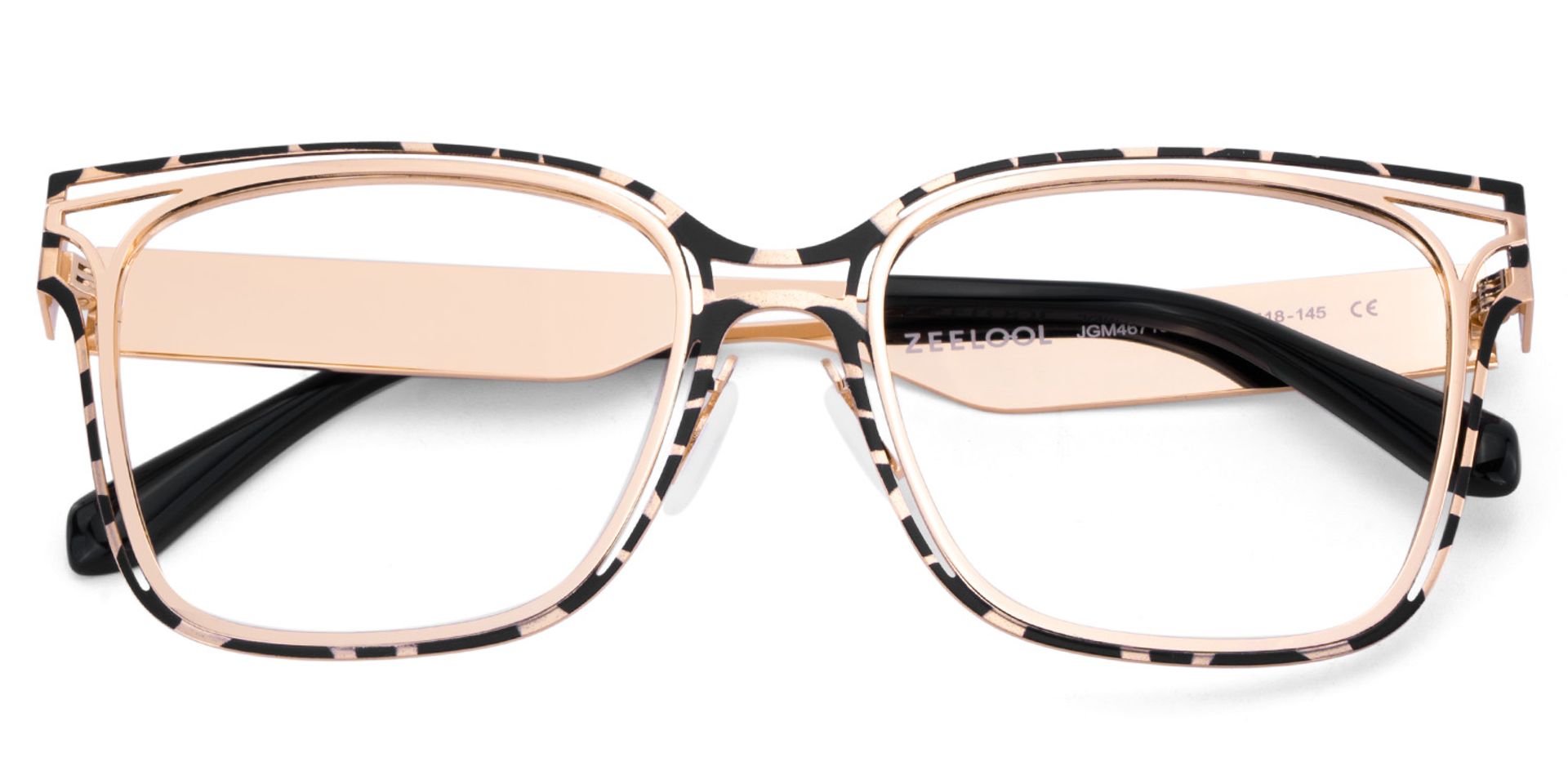 Dacarine Tortoise Quadratisch Metall Brille2