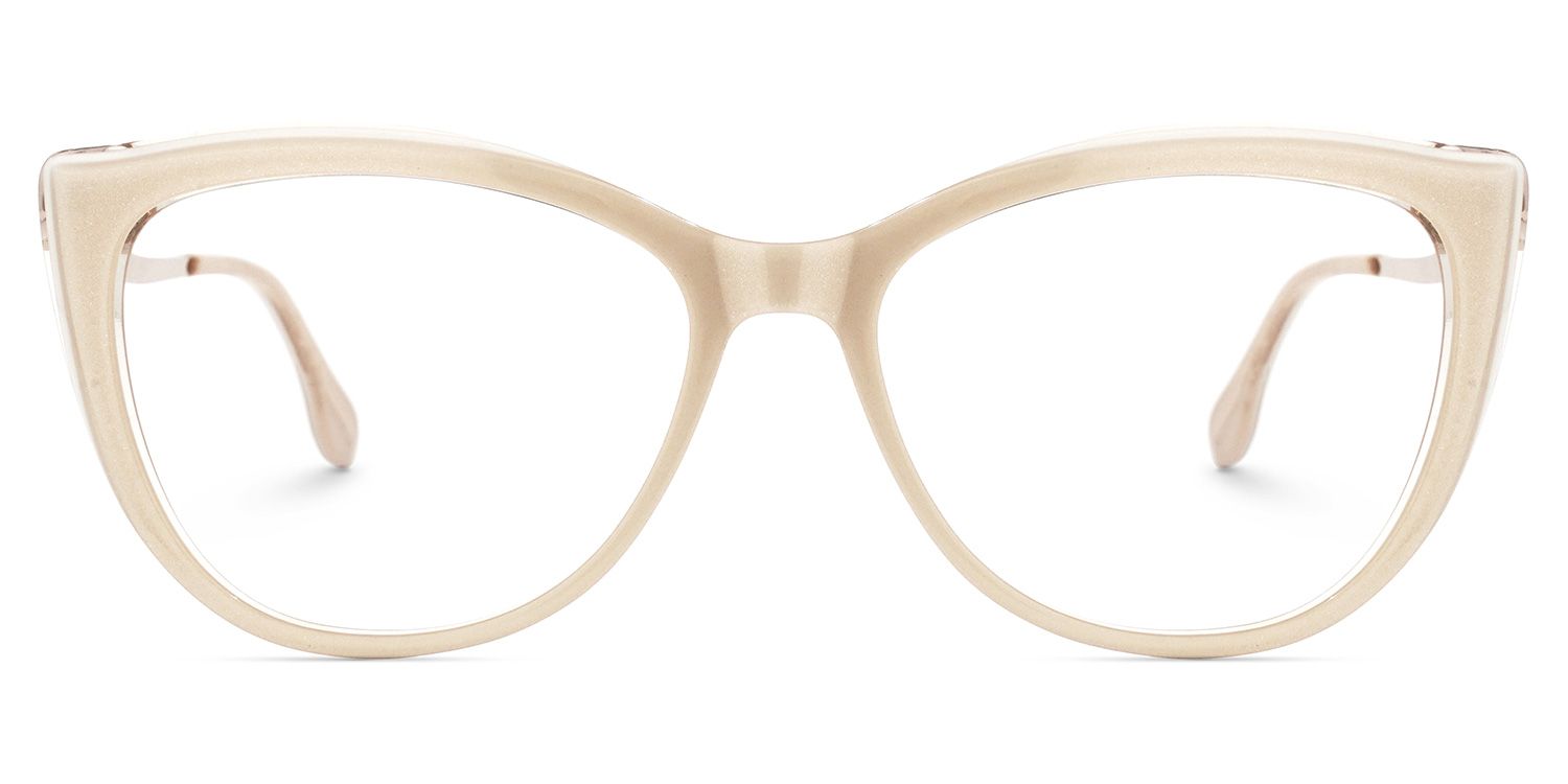 Mila Beige Cateye Brille0