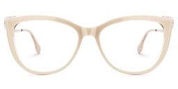 Mila Beige Cateye Brille0