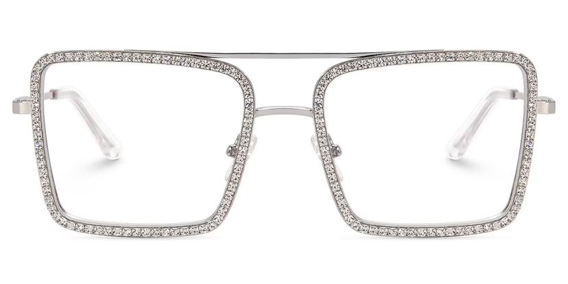 Diva Silber Quadratisch Brille