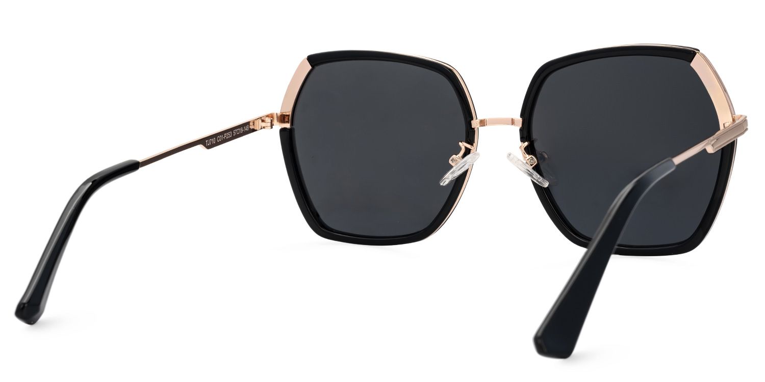 Zula Schwarz Geometrisch Sonnenbrille2