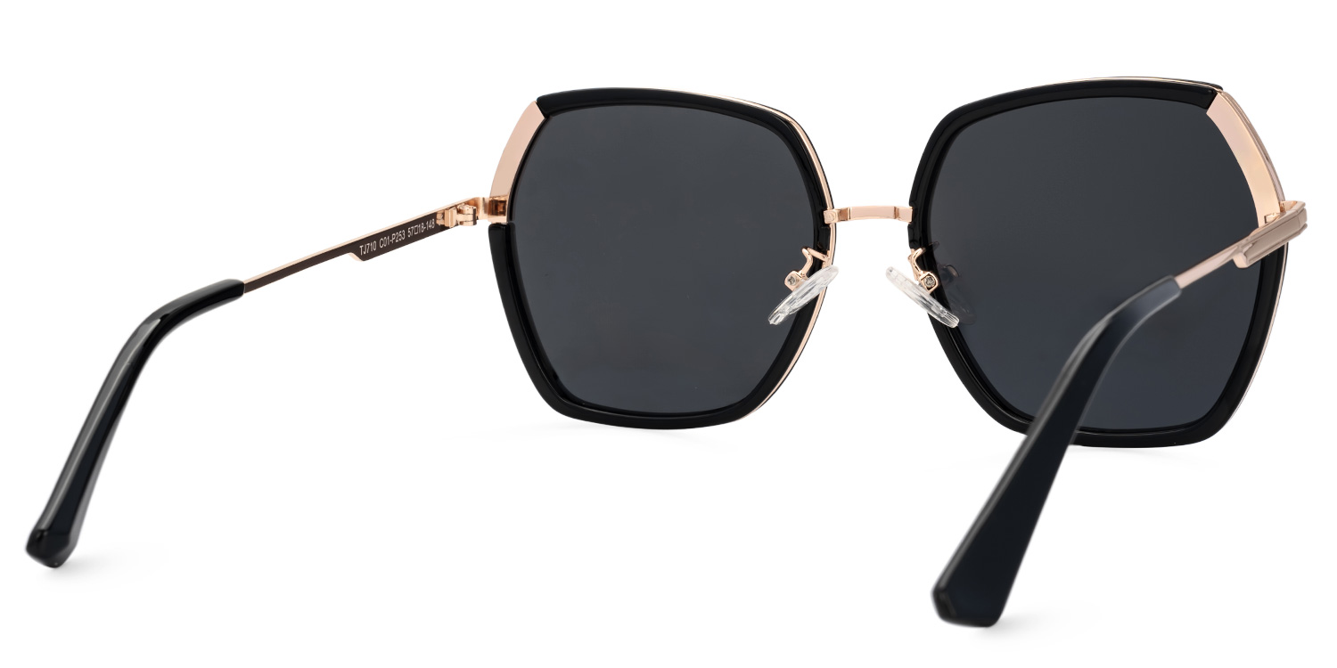 Zula Schwarz Geometrisch Sonnenbrille2