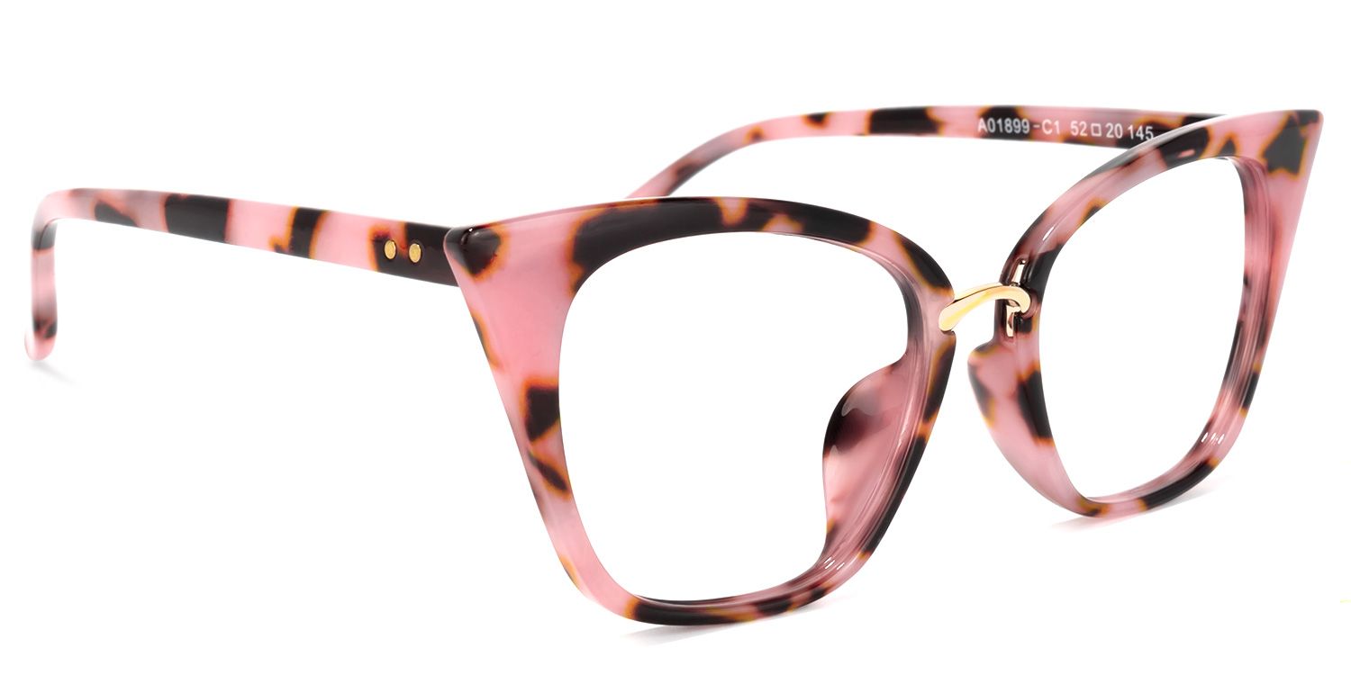 Chandrika Rosa Blumenmuster Cat Eye Brille2