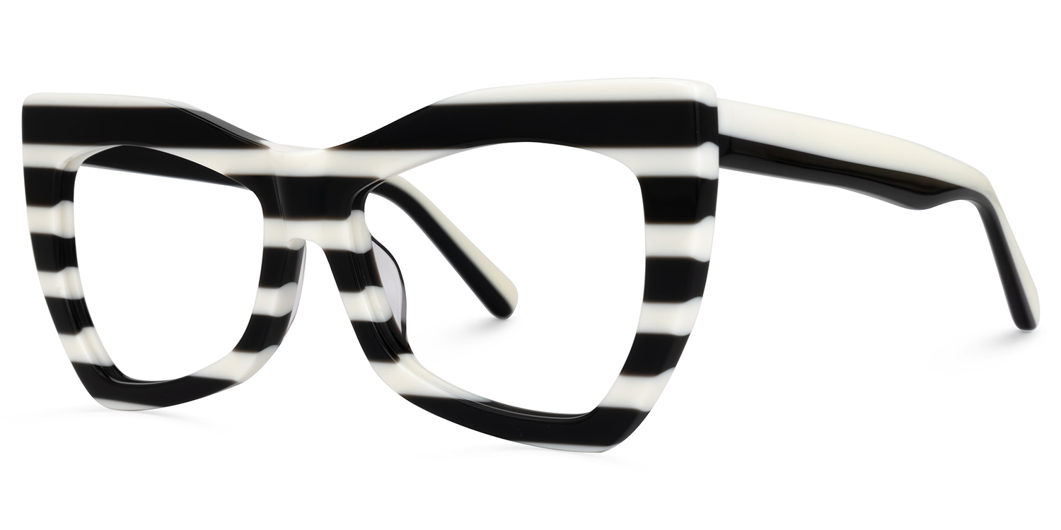ZEELOOL Bernita Schwarz-Weiß Geometrisch Brille